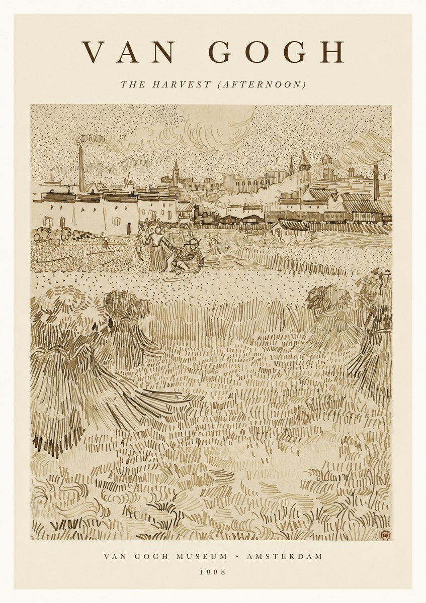 Van Gogh The Harvest (Afternoon) No1 - Plakat