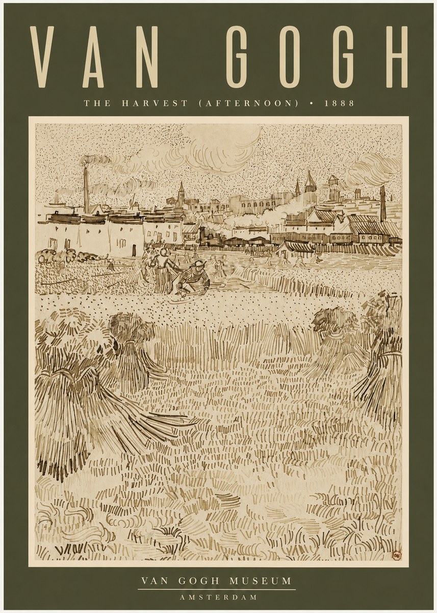 Van Gogh The Harvest (Afternoon) No2 - Plakat