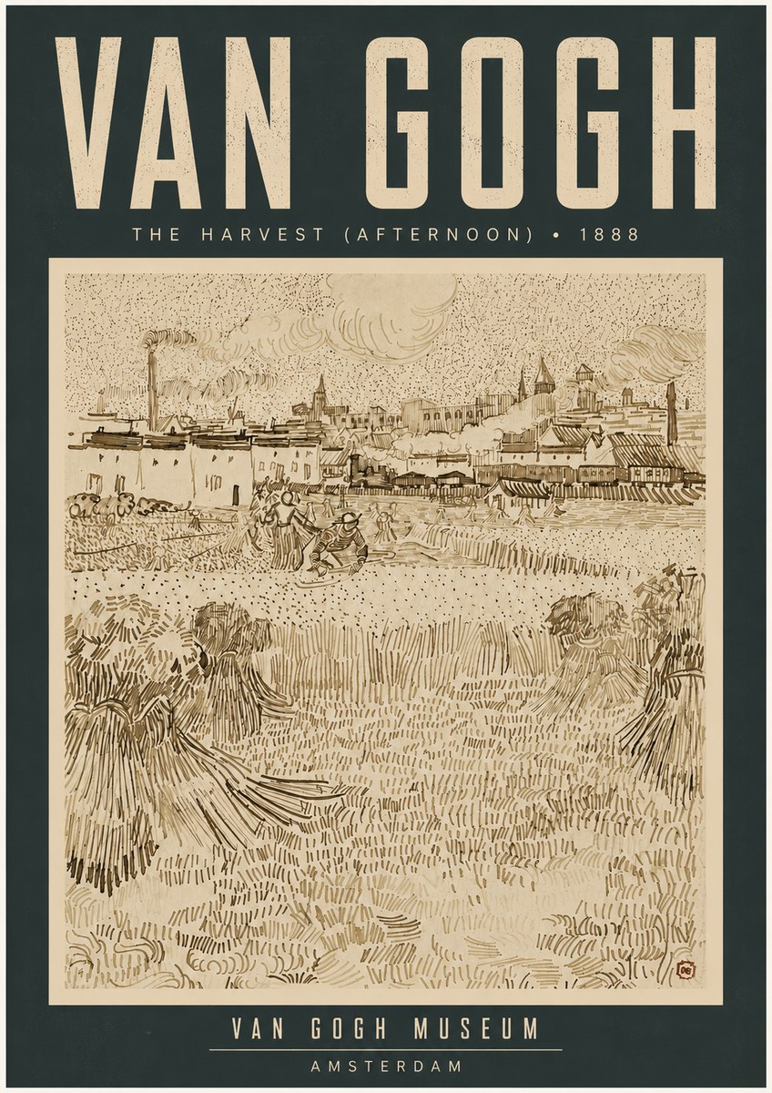 Van Gogh The Harvest (Afternoon) No4 - Plakat