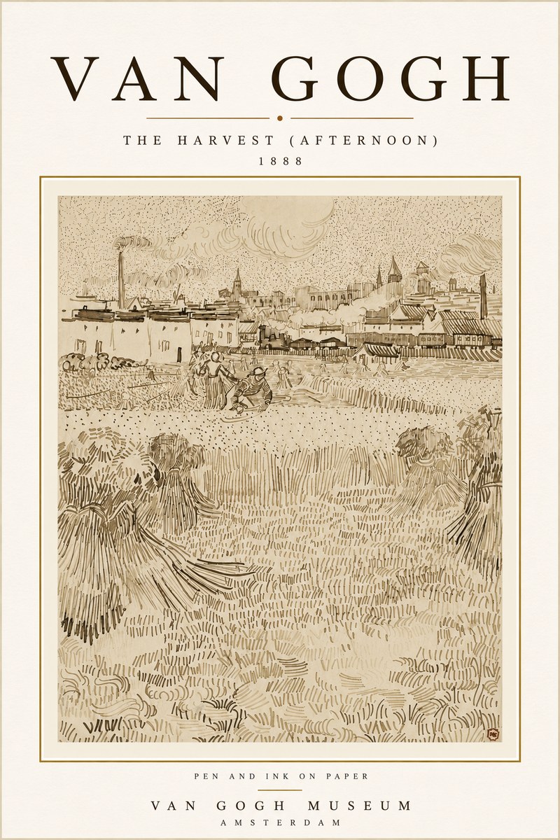 Van Gogh The Harvest (Afternoon) No6 - Plakat