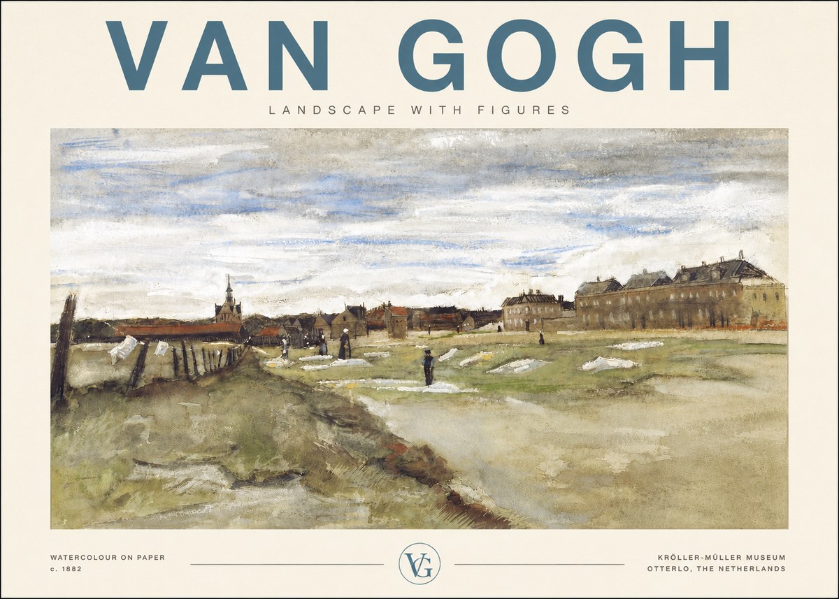 Van Gogh Landscape with Figures No4 - Plakat