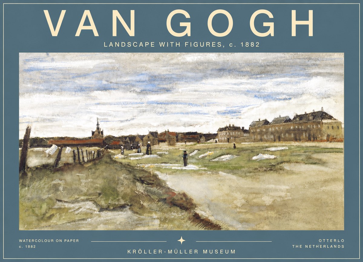 Van Gogh Landscape with Figures No6 - Plakat