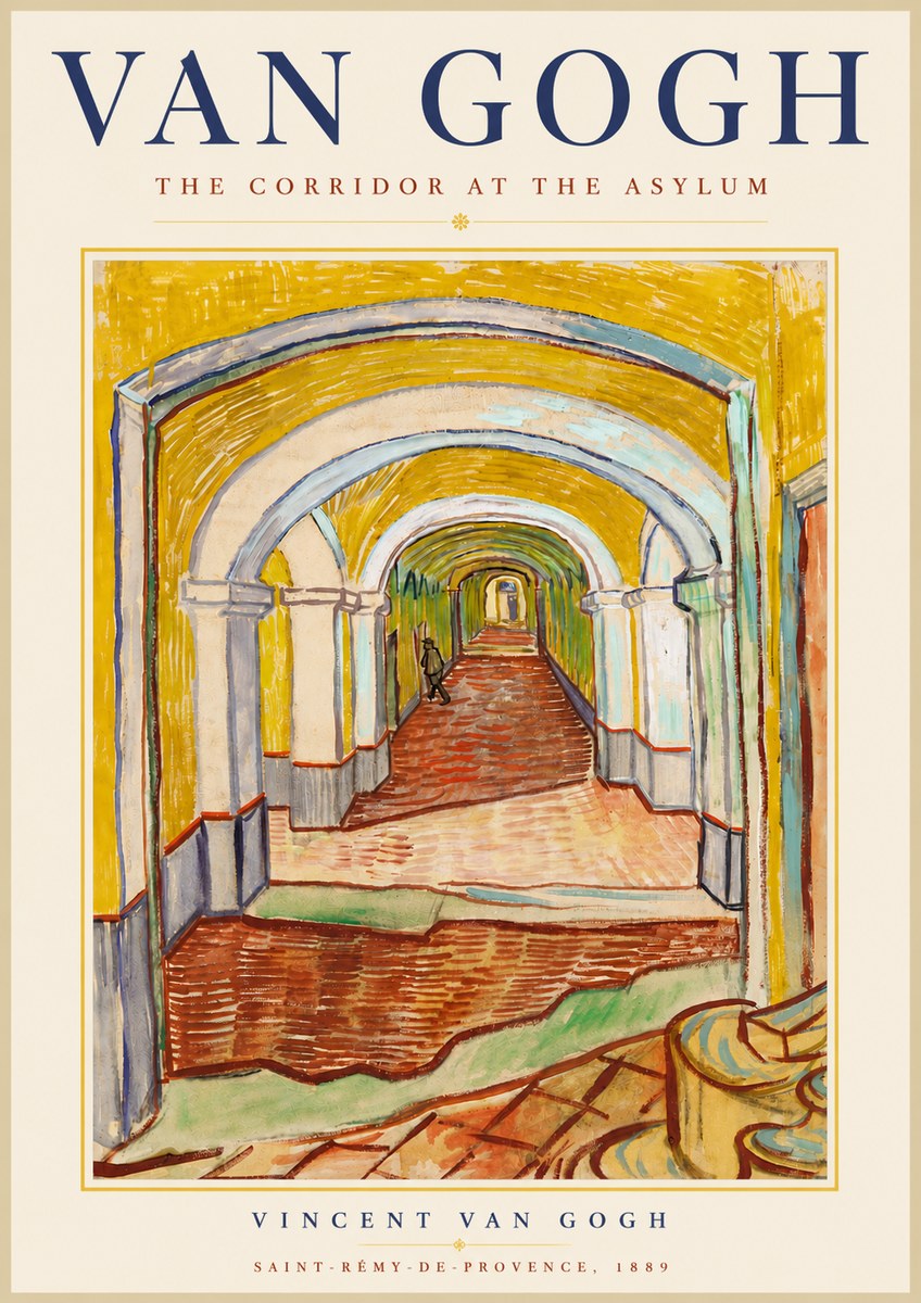 Van Gogh The Corridor at the Asylum No6 - Plakat