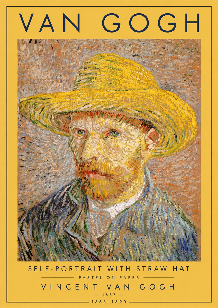 Van Gogh Self-portrait with Straw Hat I No4 - Plakat