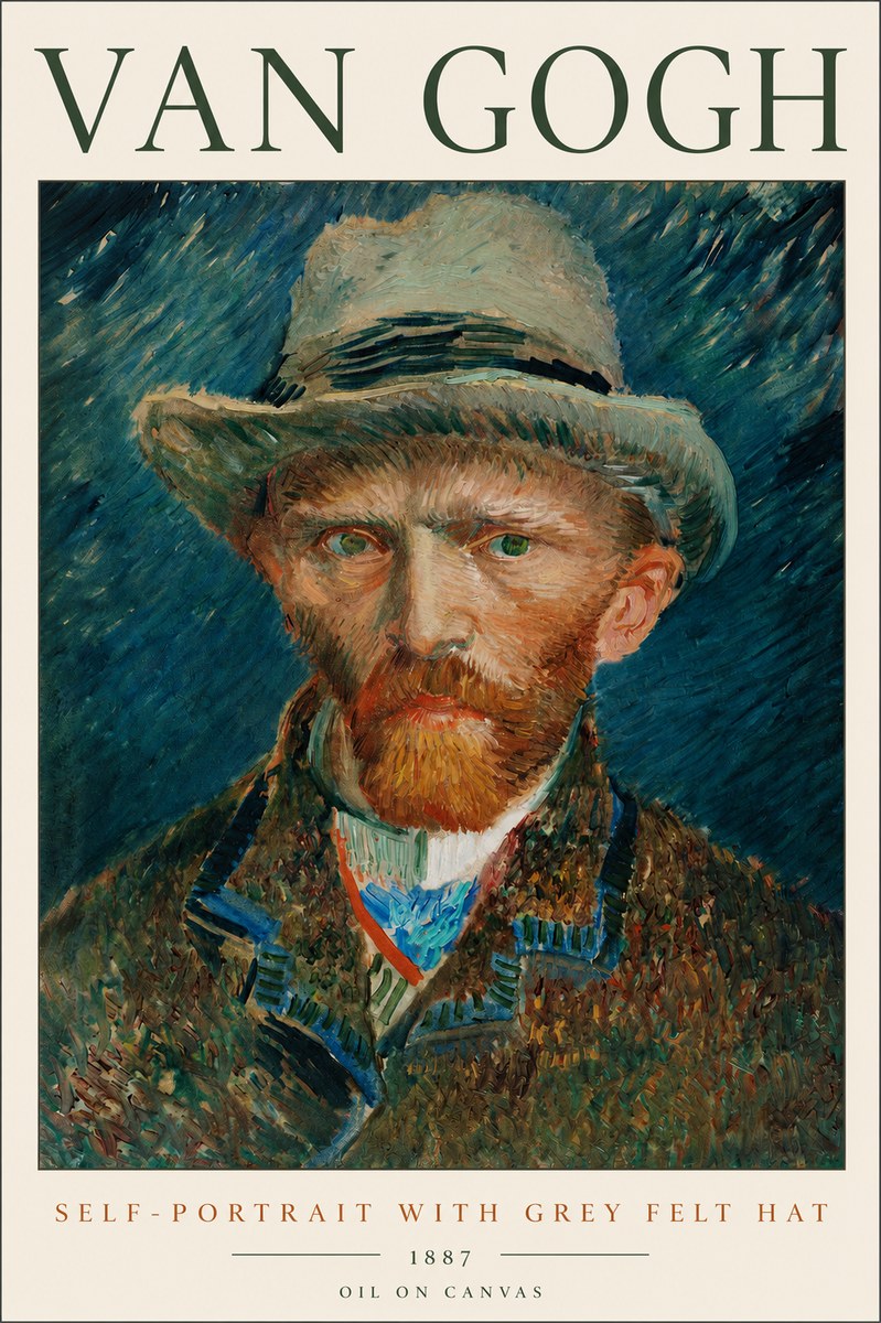 Van Gogh Self-portrait with Grey Felt Hat I No2 - Plakat