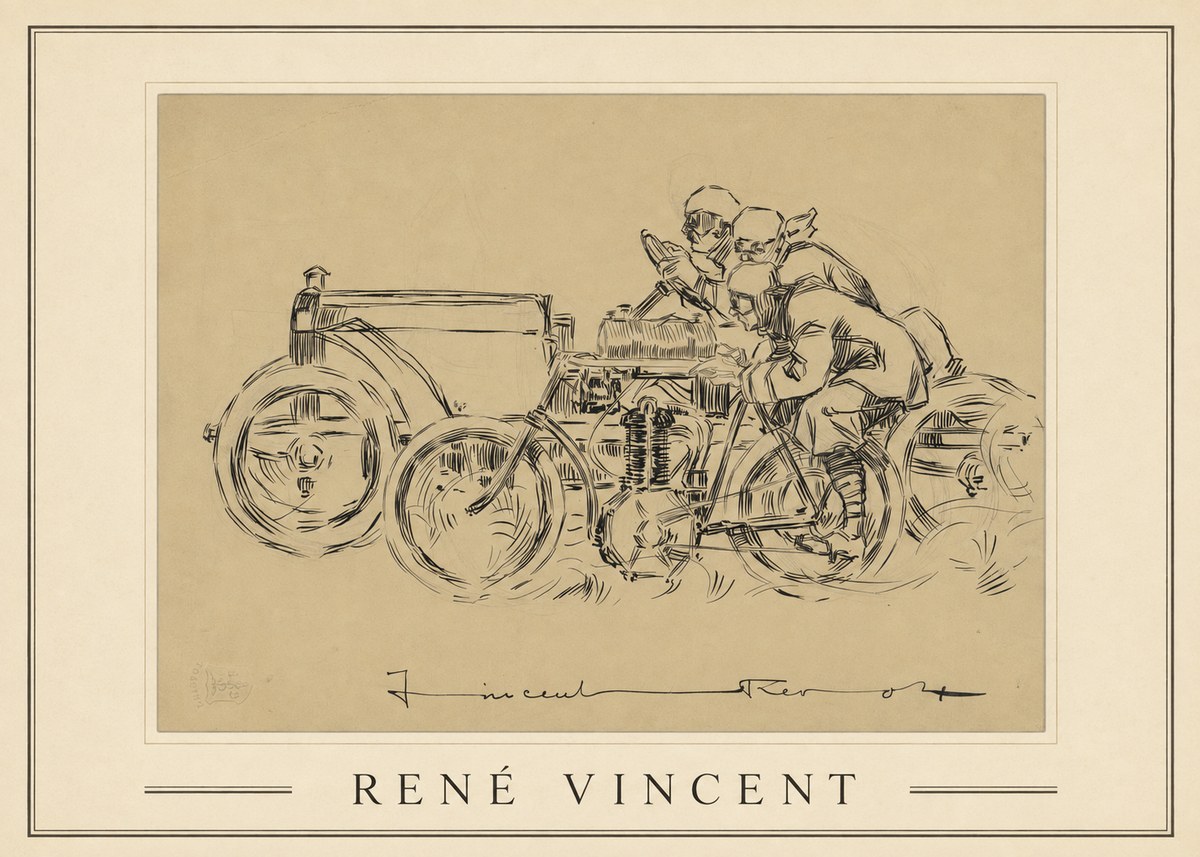 René Vincent Course Automobile No1 - Plakat
