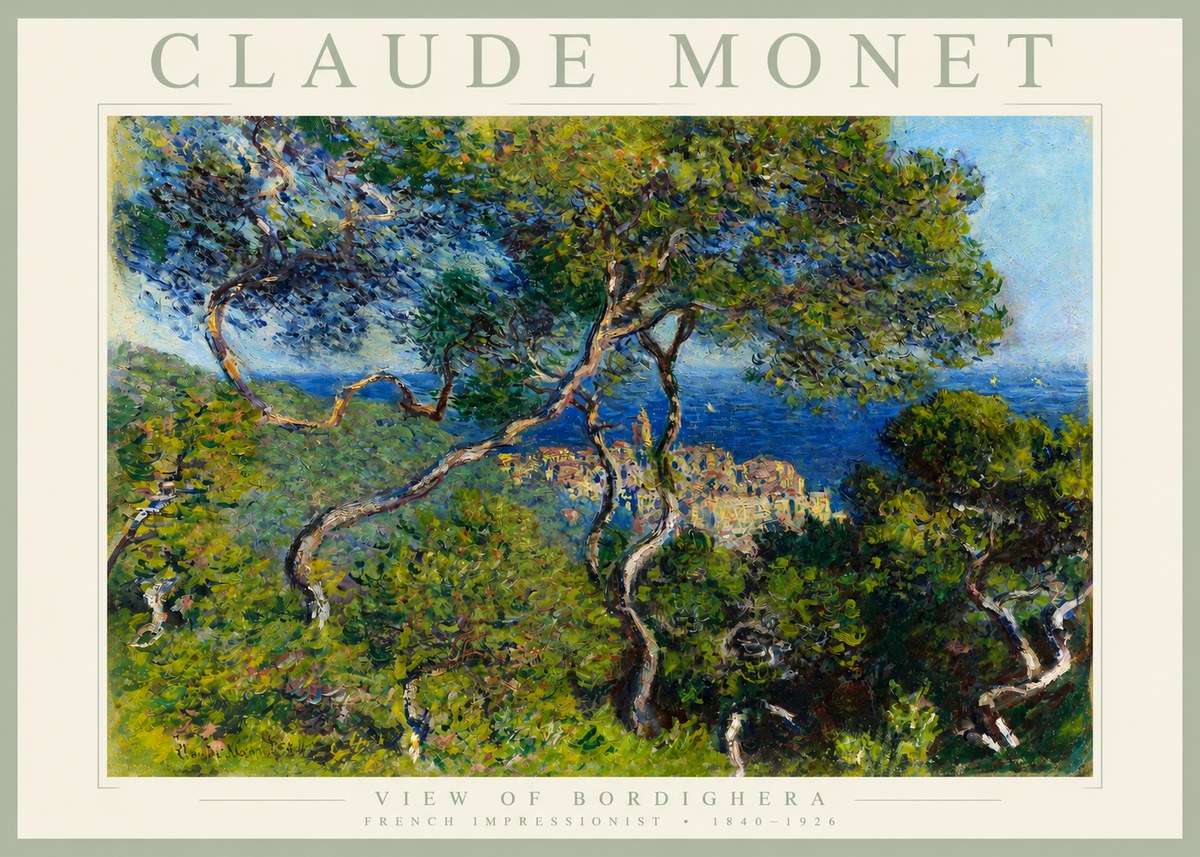 Monet View of Bordighera No3 - Plakat