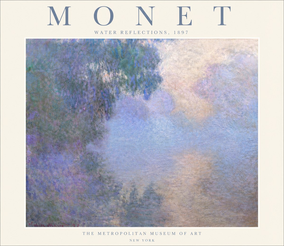 Monet Water Reflections No5 - Plakat