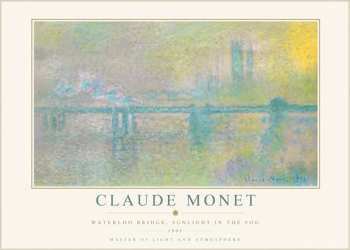 Monet Waterloo Bridge, Sunlight in the Fog II No5 - Plakat