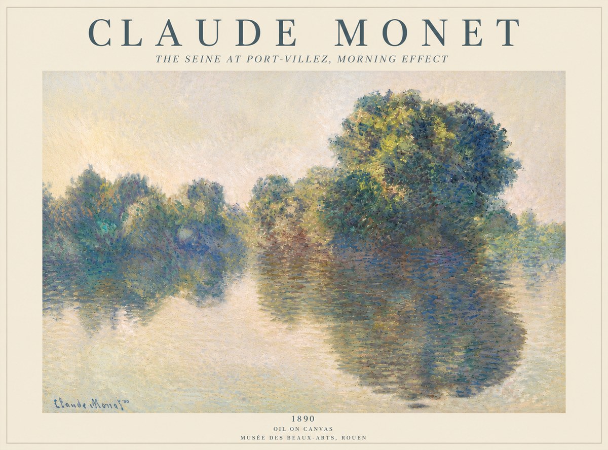 Monet The Seine at Port-villez, Morning Effect No5 - Plakat