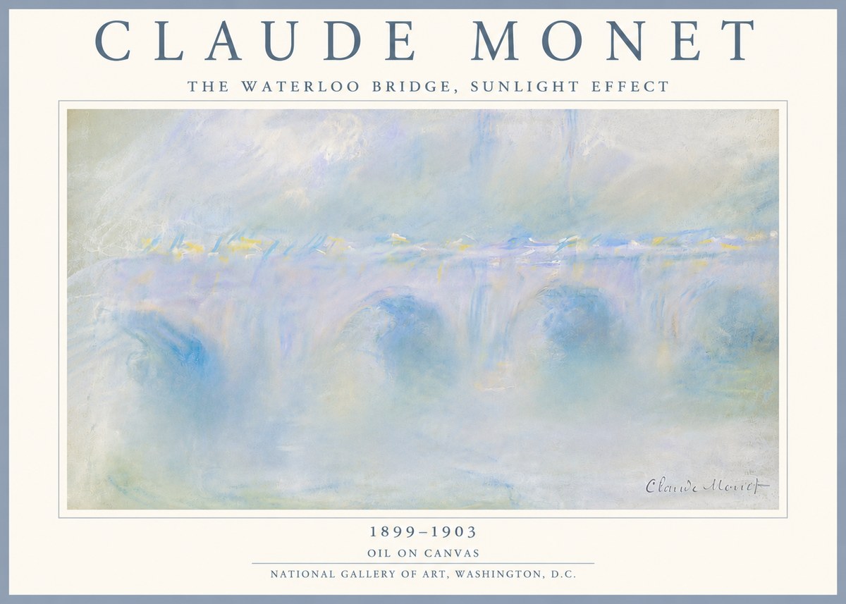 Monet The Waterloo Bridge, Sunlight Effect No5 - Plakat