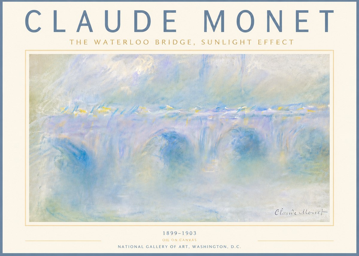Monet The Waterloo Bridge, Sunlight Effect No6 - Plakat