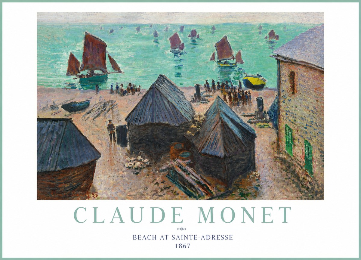 Monet Beach at Sainte-adresse No4 - Plakat