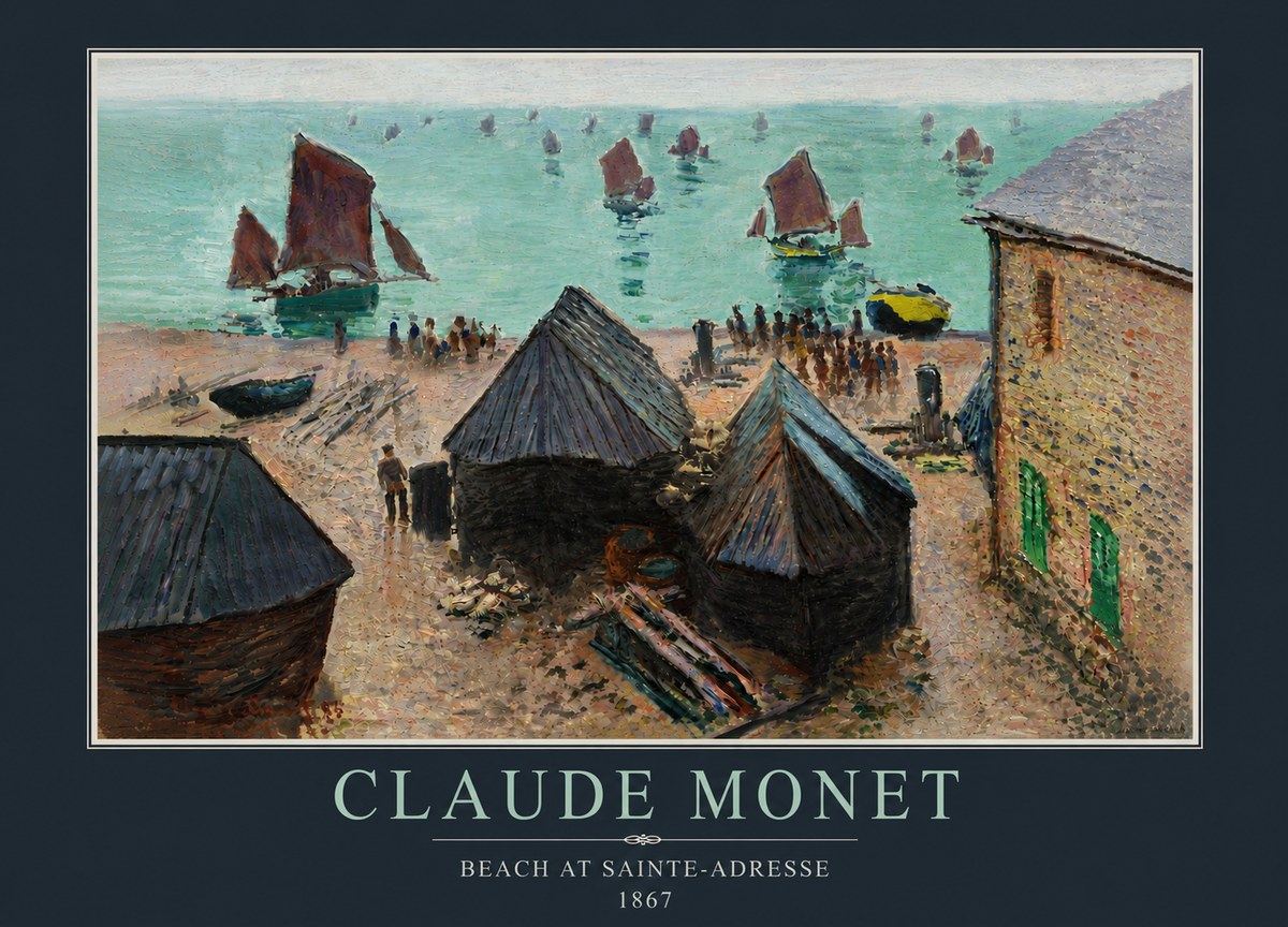 Monet Beach at Sainte-adresse No5 - Plakat