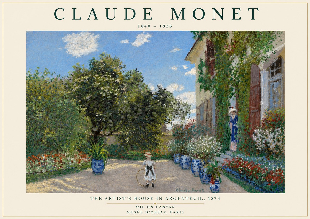 Monet The Artist's House in Argenteuil, 1873 No6 - Plakat