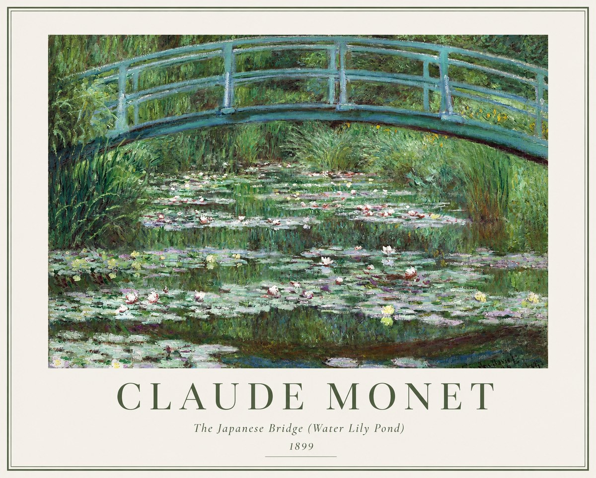 Monet The Japanese Bridge (Water Lily Pond) No1 - Plakat