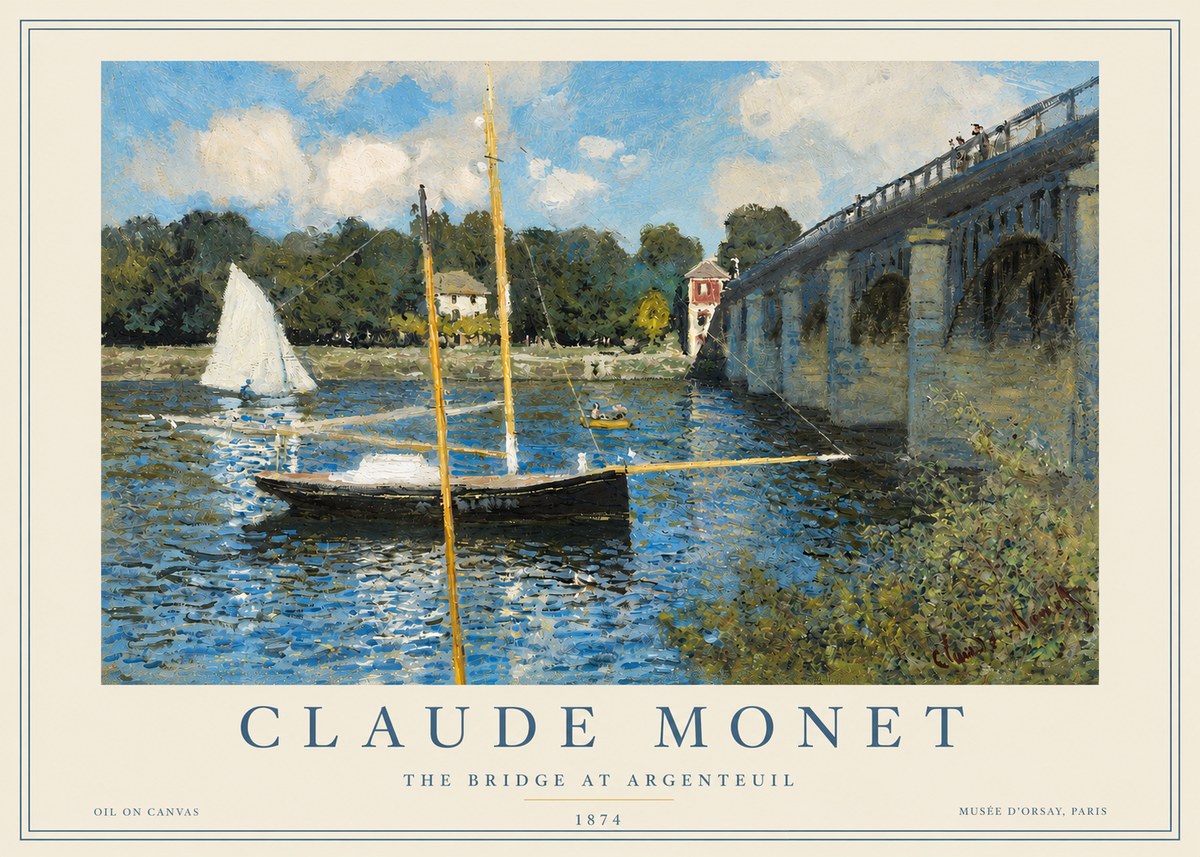 Monet The Bridge at Argenteuil I No3 - Plakat
