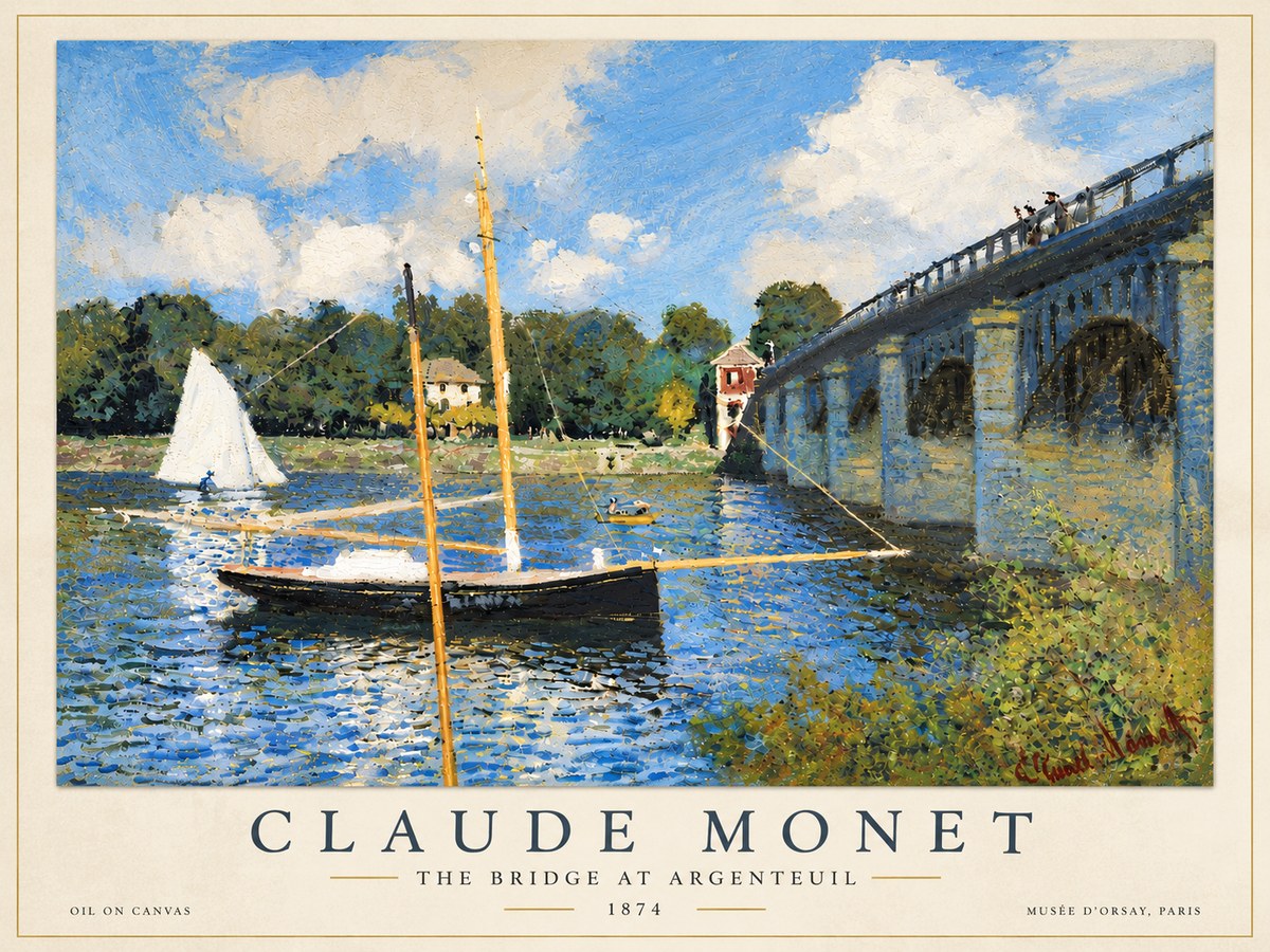 Monet The Bridge at Argenteuil I No6 - Plakat