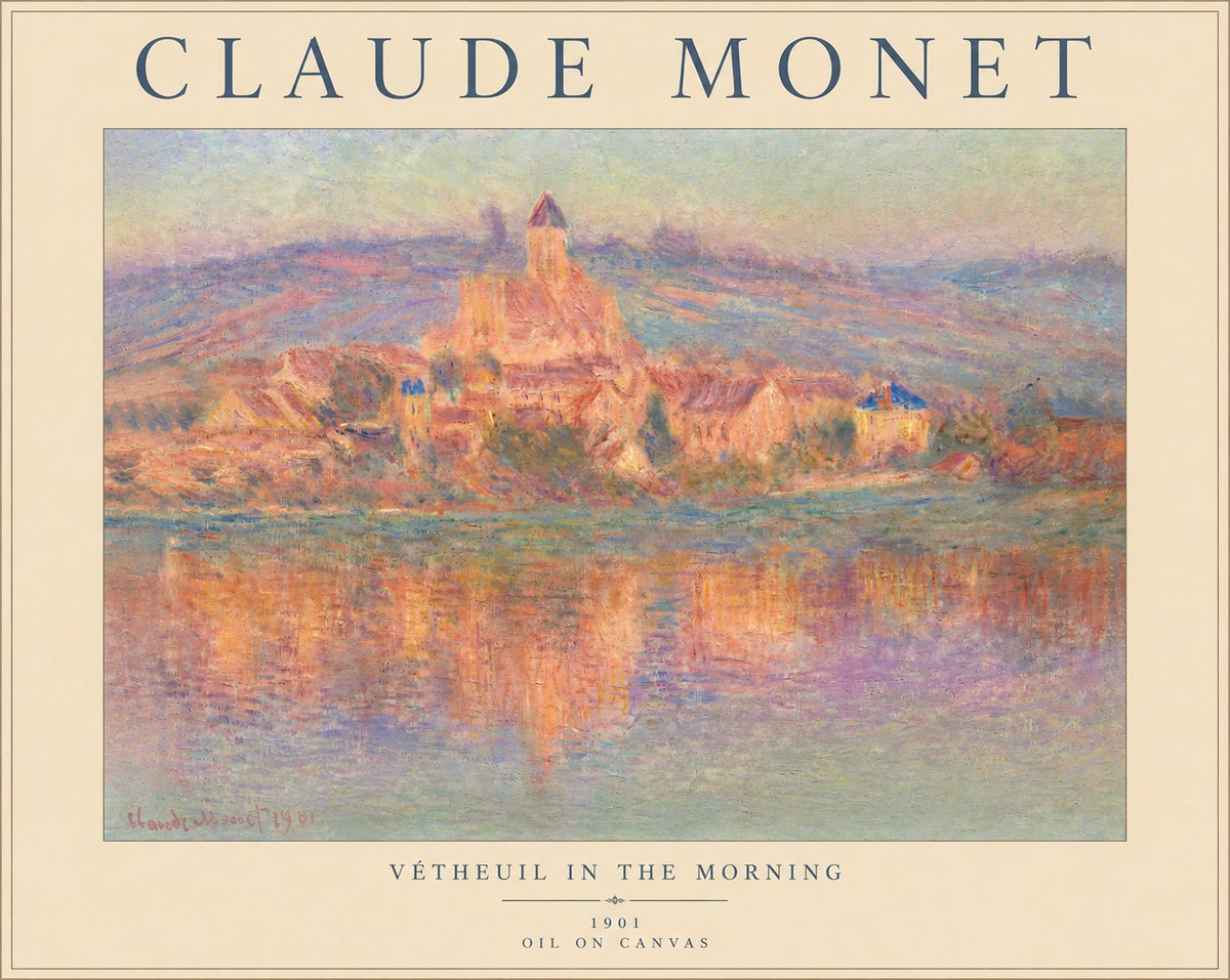 Monet Vétheuil in the Morning No4 - Plakat