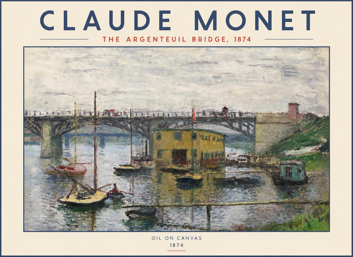 Monet The Argenteuil Bridge No4 - Plakat