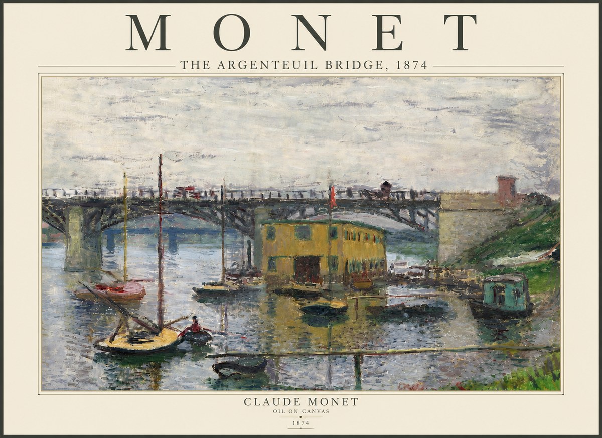 Monet The Argenteuil Bridge No5 - Plakat