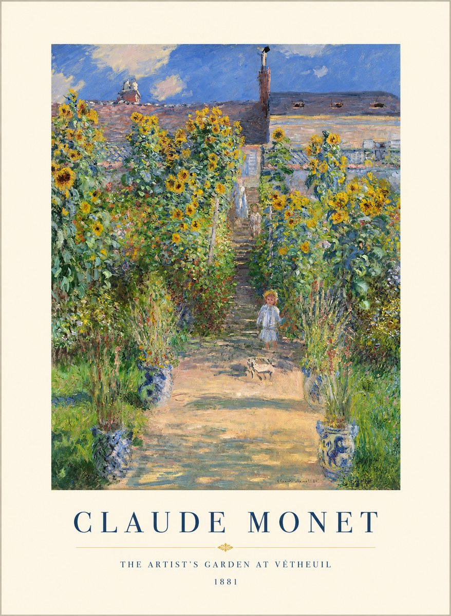 Monet The Artist's Garden at Vétheuil I No1 - Plakat
