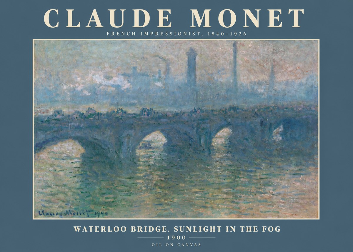 Monet Waterloo Bridge. Sunlight in the Fog No2 - Plakat