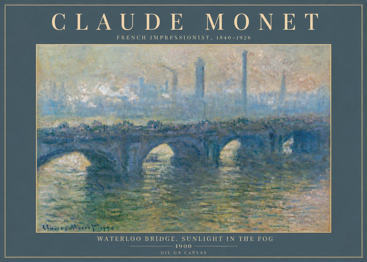 Monet Waterloo Bridge. Sunlight in the Fog No6 - Plakat