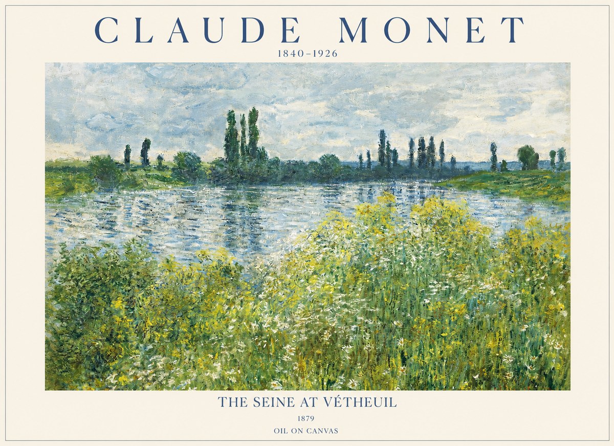 Monet The Seine at Vétheuil No1 - Plakat