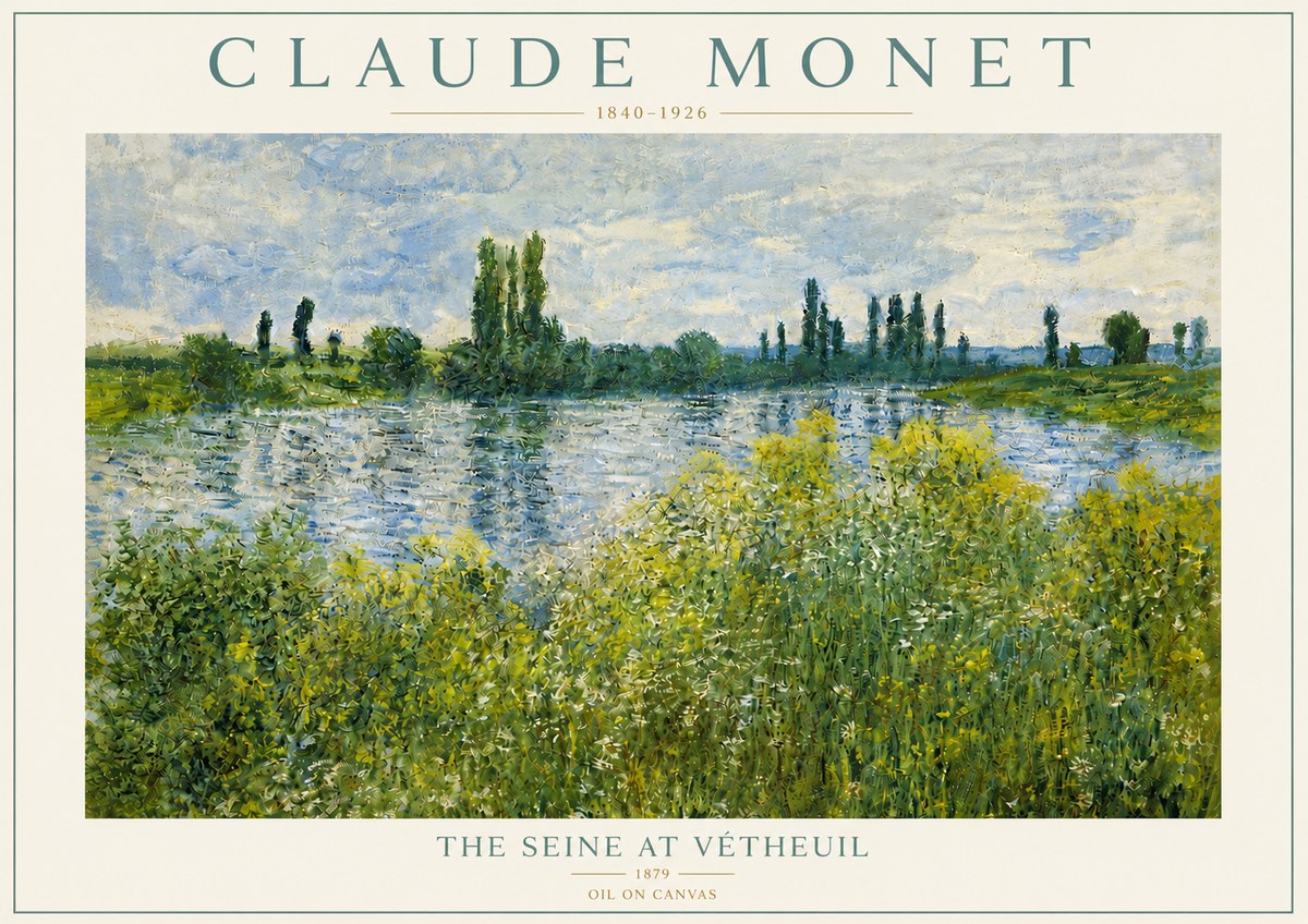 Monet The Seine at Vétheuil No4 - Plakat