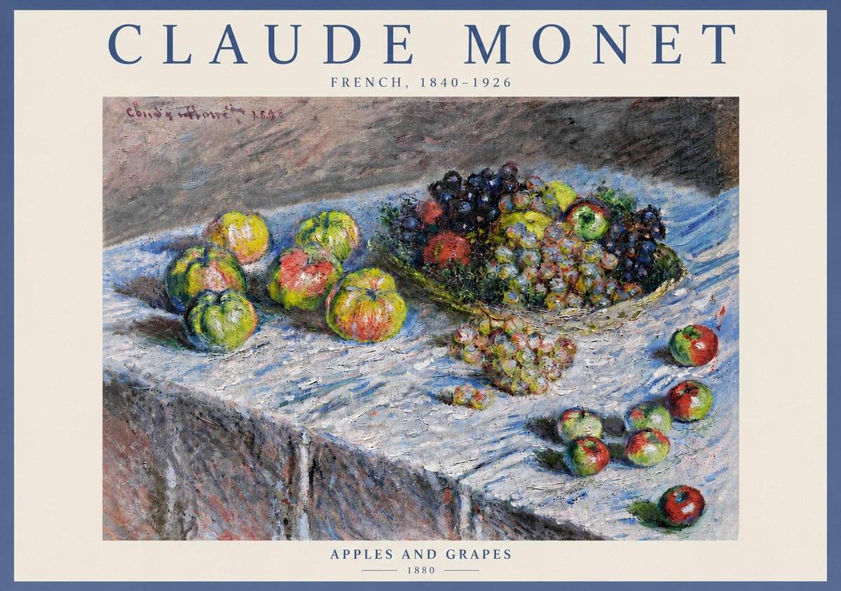 Monet Apples and Grapes No5 - Plakat