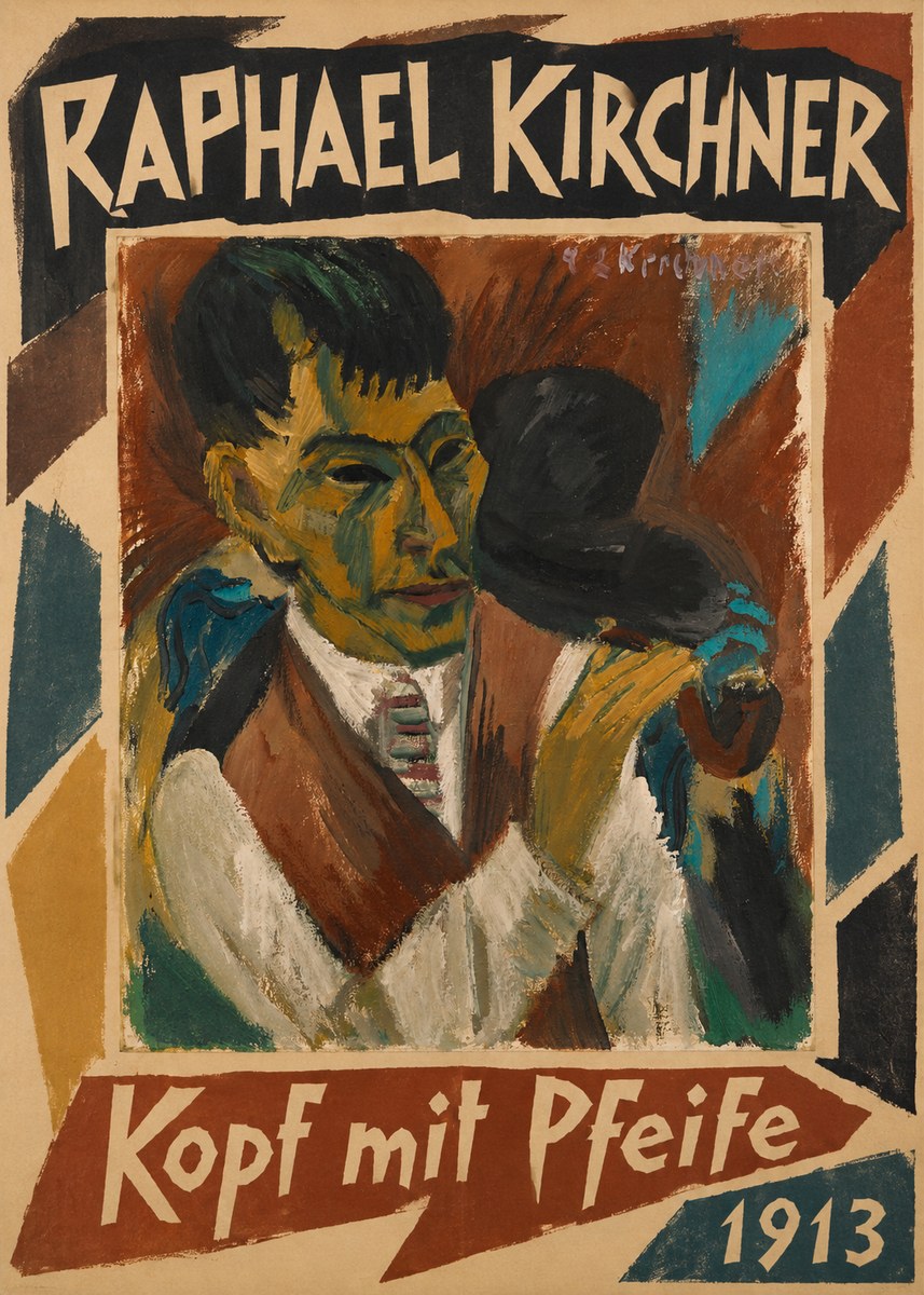 Raphael Kirchner Kopf Mit Pfeife No1 - Plakat