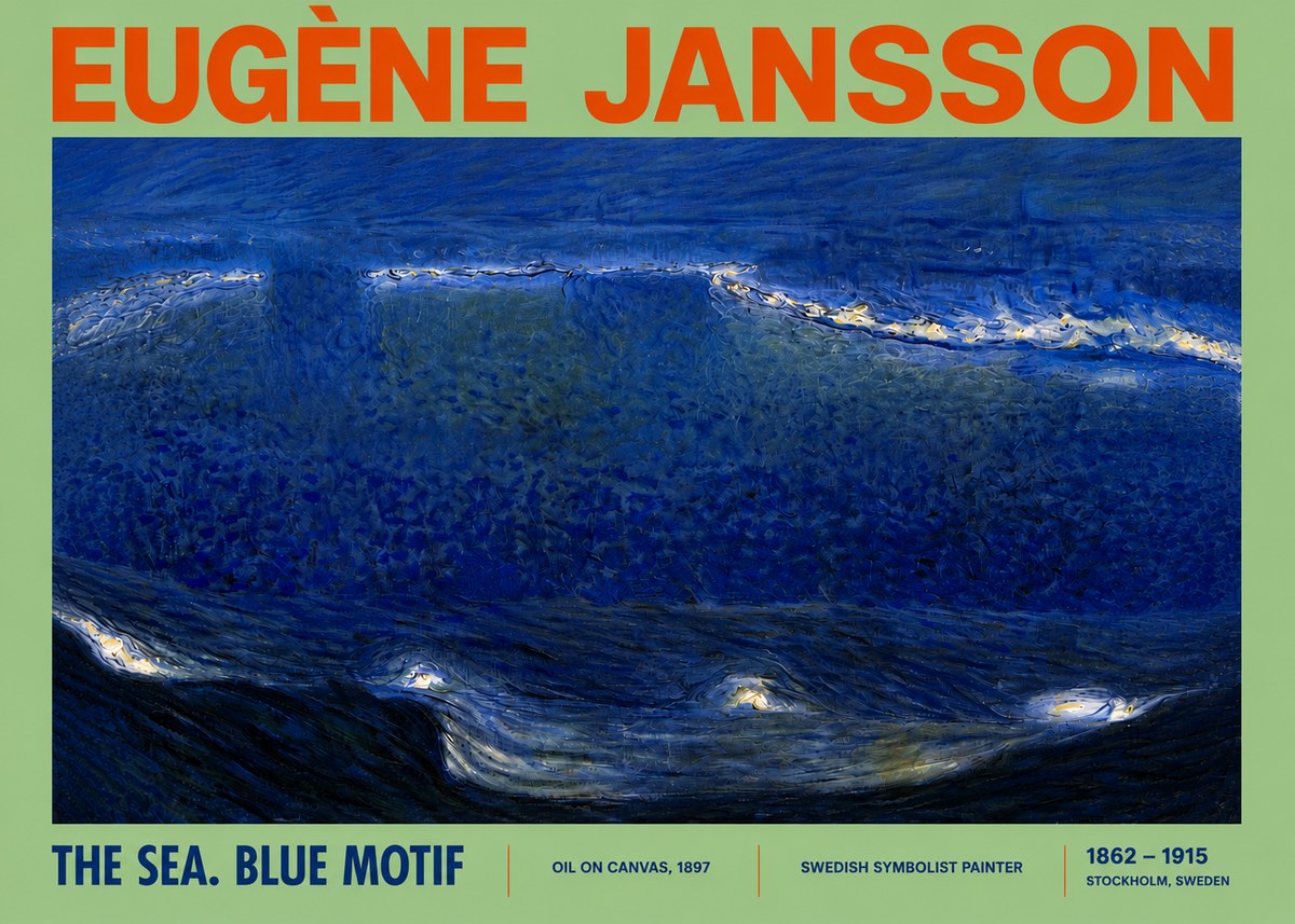 Eugène Jansson The Sea. Blue Motif No4 - Plakat