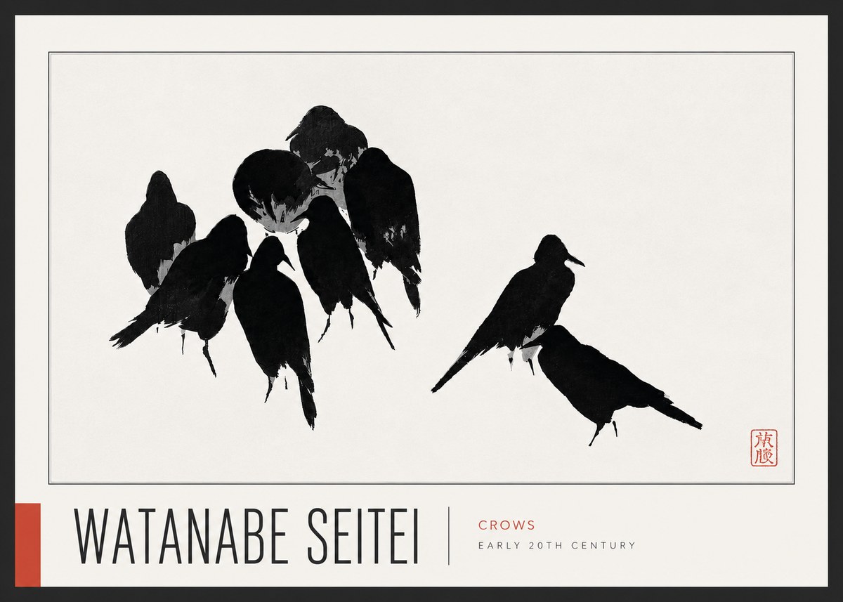 Watanabe Seitei Crows No5 - Plakat