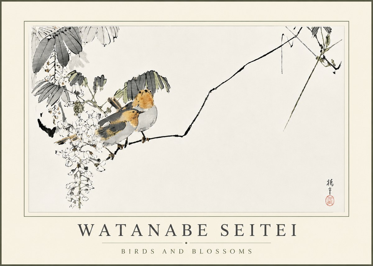 Watanabe Seitei Birds and Blossoms No5 - Plakat