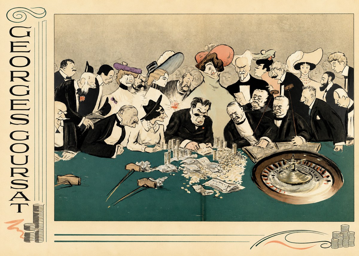 Georges Goursat At the Roulette Table No4 - Plakat