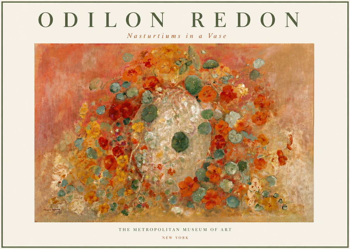 Odilon Redon Nasturtiums in a Vase No4 - Plakat