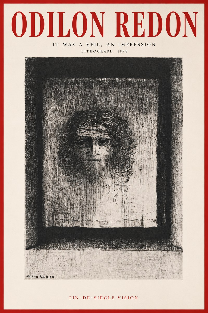 Odilon Redon It Was a Veil, an Impression No5 - Plakat