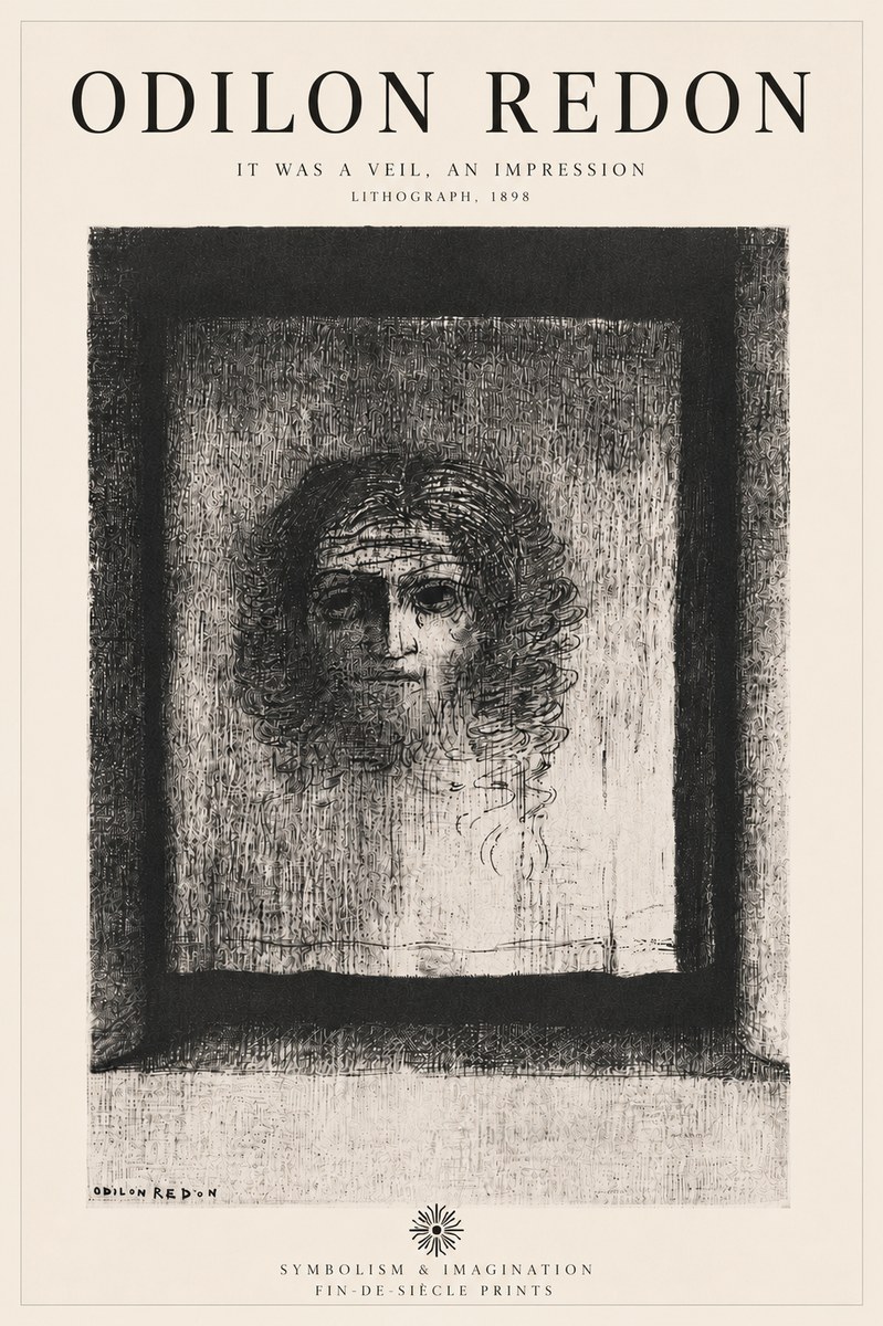 Odilon Redon It Was a Veil, an Impression No6 - Plakat