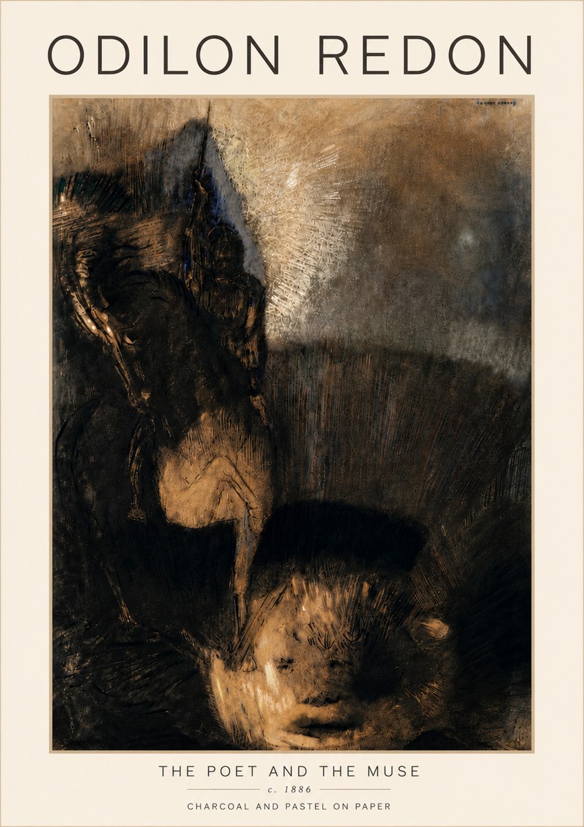 Odilon Redon The Poet and the Muse No5 - Plakat