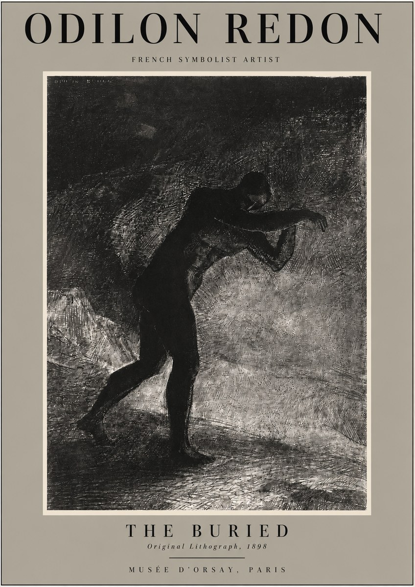 Odilon Redon The Buried No2 - Plakat