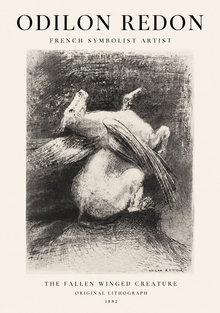 Odilon Redon The Fallen Winged Creature No1 - Plakat