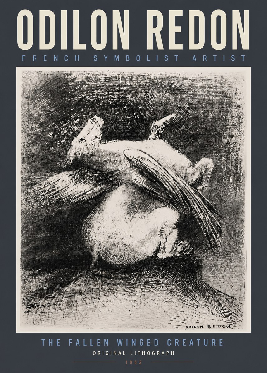 Odilon Redon The Fallen Winged Creature No2 - Plakat