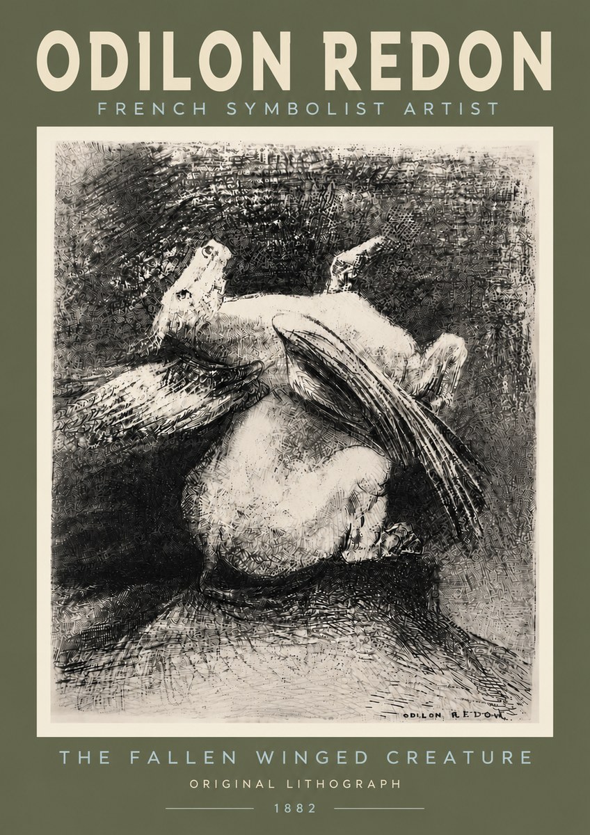 Odilon Redon The Fallen Winged Creature No4 - Plakat