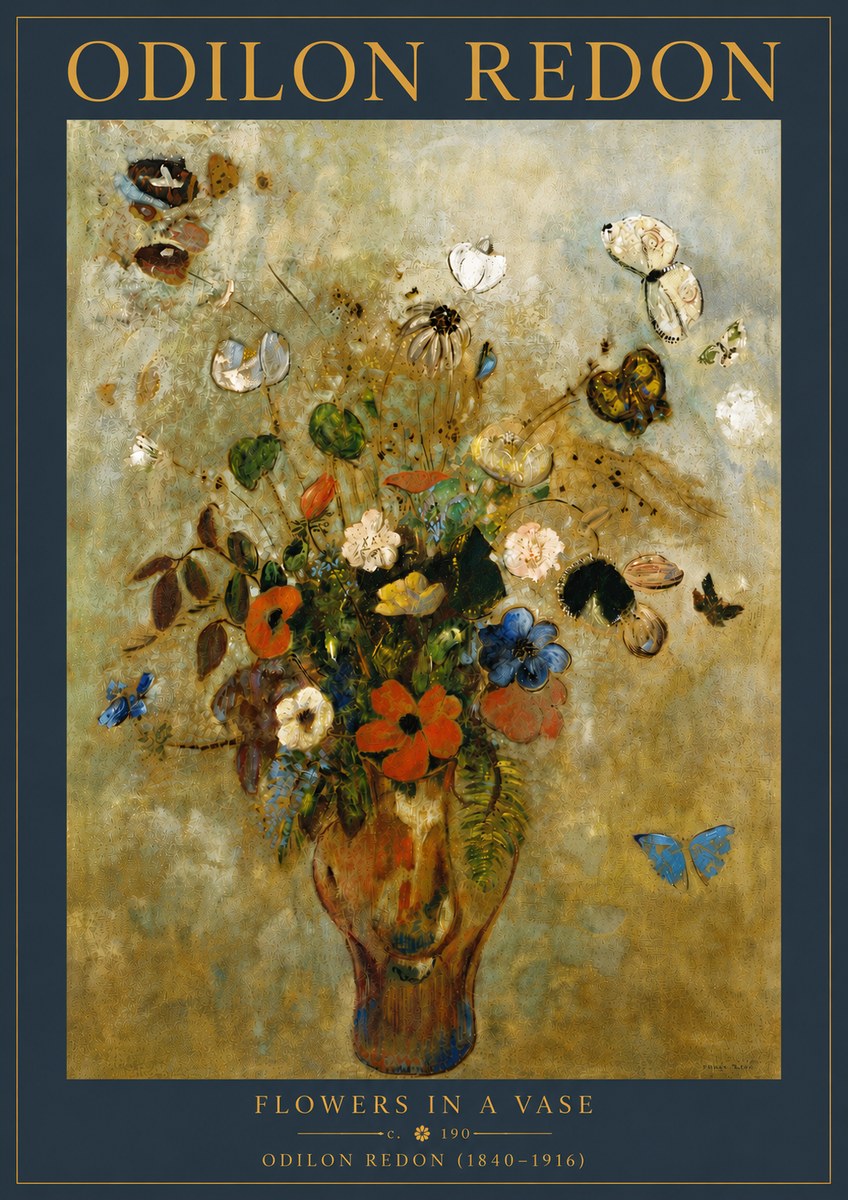 Odilon Redon Flowers in a Vase I No6 - Plakat