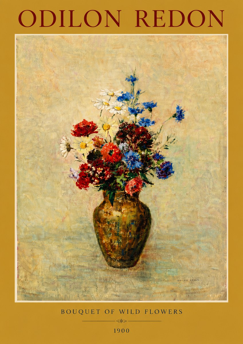 Odilon Redon Bouquet of Wild Flowers I No6 - Plakat