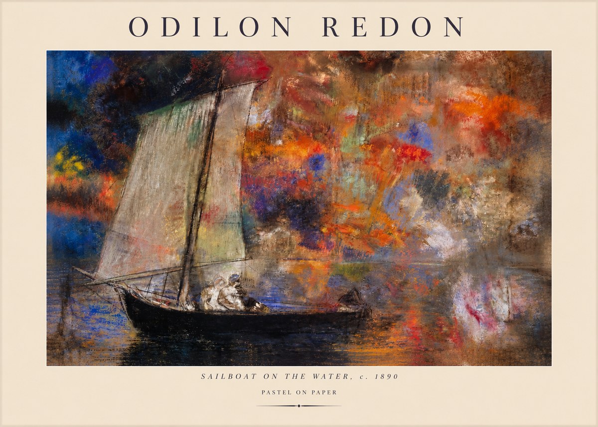 Odilon Redon Sailboat on the Water No2 - Plakat