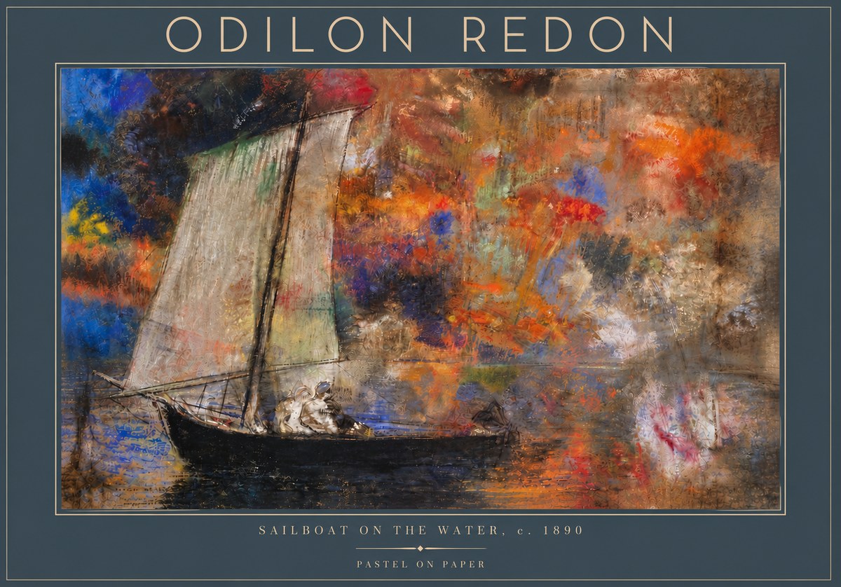 Odilon Redon Sailboat on the Water No4 - Plakat