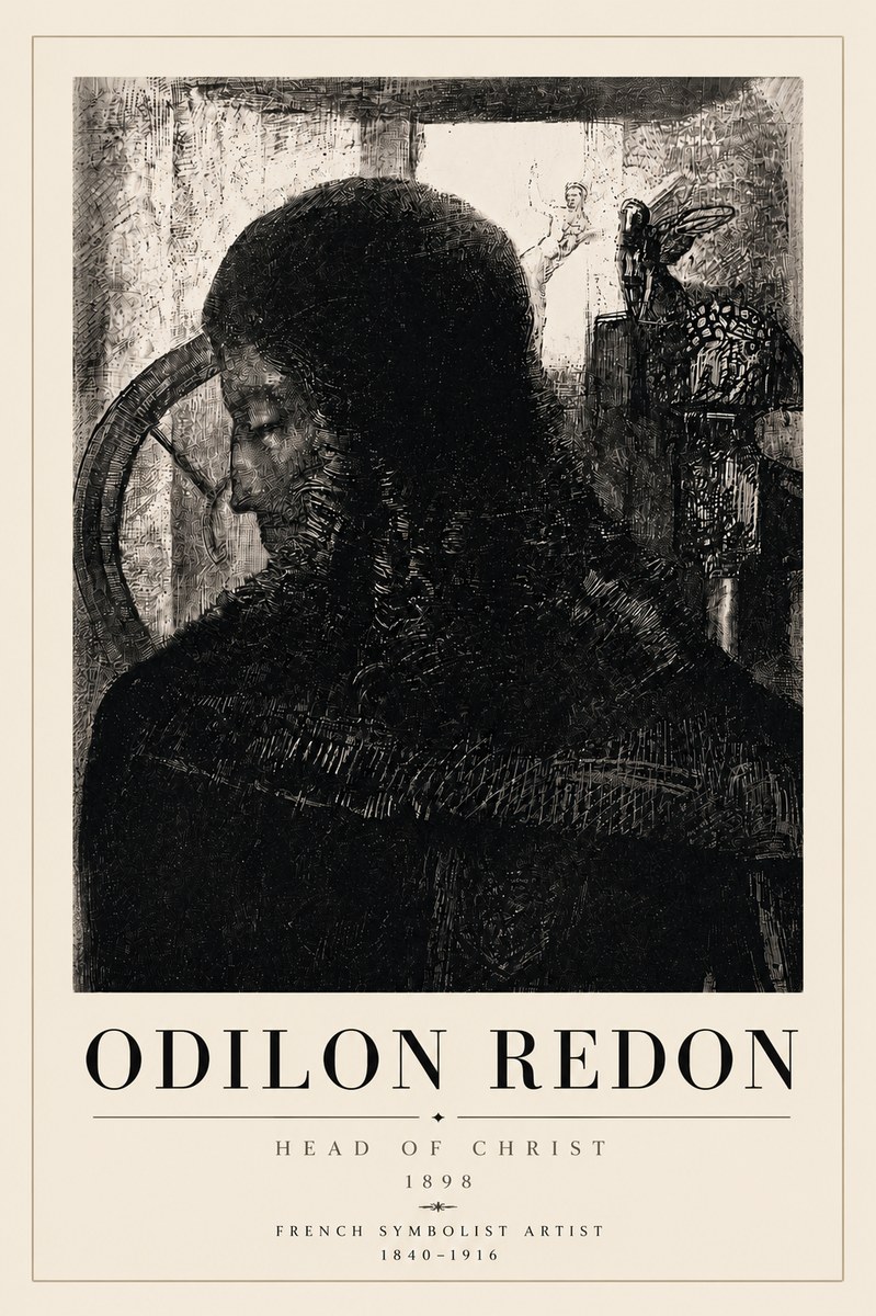 Odilon Redon Head of Christ II No6 - Plakat