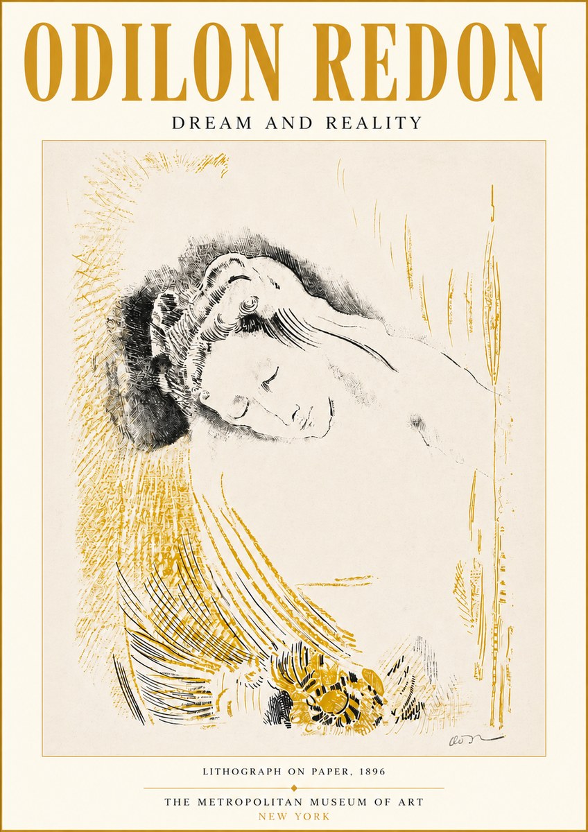Odilon Redon Dream and Reality No3 - Plakat